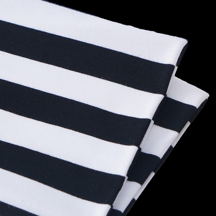 Tecido de material estriado de concha quente de algodão puro Frange de uniforme para camiseta