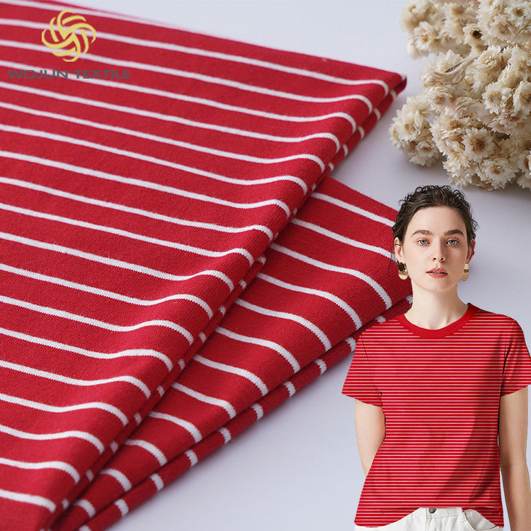 Tecido de algodão puro de malha, de cores combinadas, de malha para camisola.