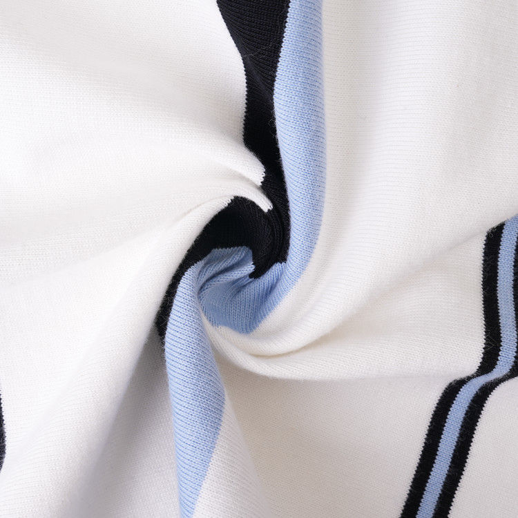 Amigável para a pele Confortável Respirável Boa textura Fio Tintado Tecido de algodão listrado Para camiseta
