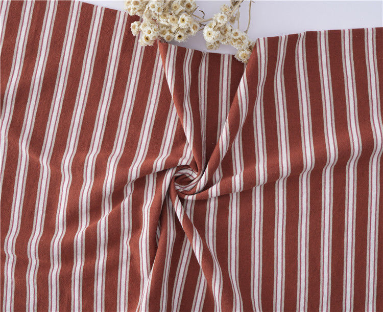 Boa textura Ramie Camisa de algodão a riscas 190gm Tecido de algodão penteado para camisa casual