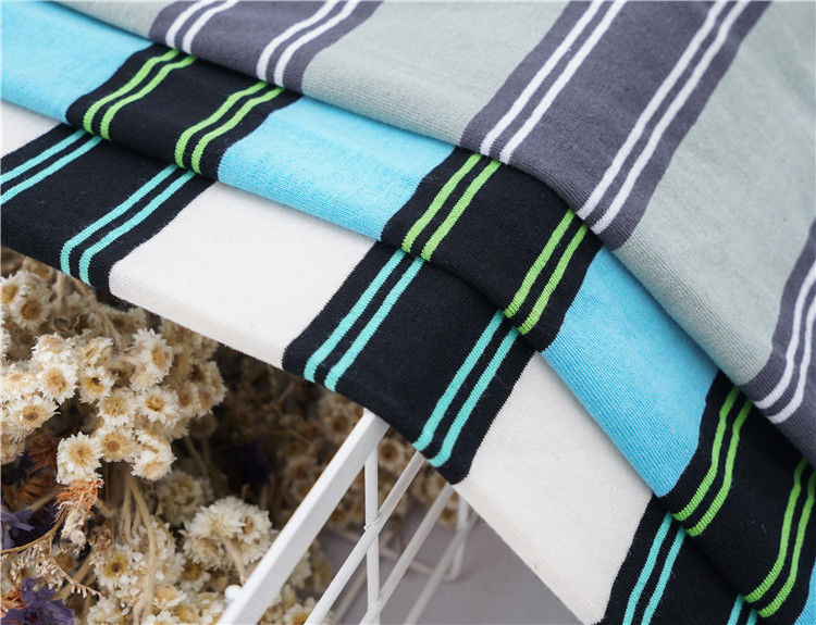 Forte Absorção de suor Algodão puro e Linho de camisa única Material listrado Tecido para camisa de polo