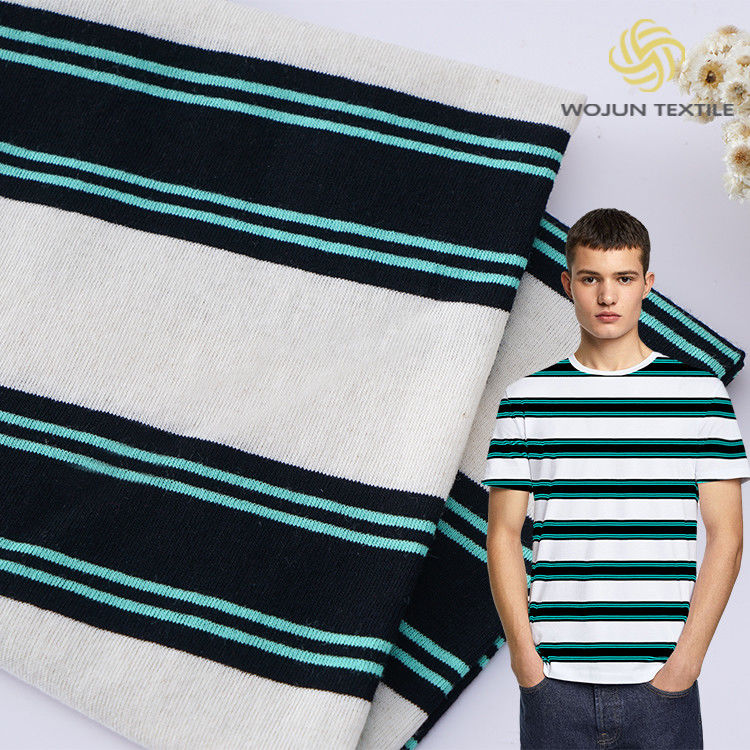 Forte Absorção de suor Algodão puro e Linho de camisa única Material listrado Tecido para camisa de polo