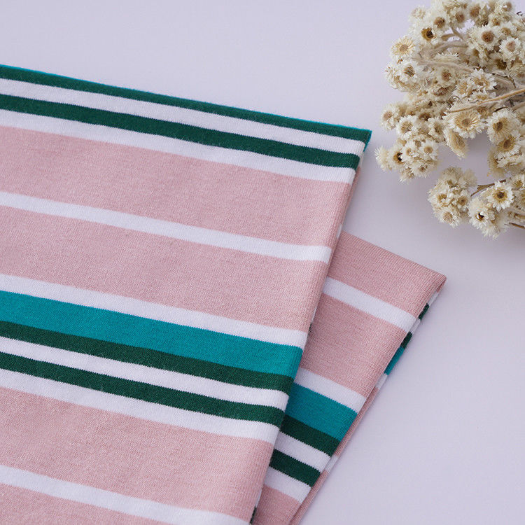 Absorvente de humidade e respirável e Lycra algodão tecido de algodão a riscas para camiseta