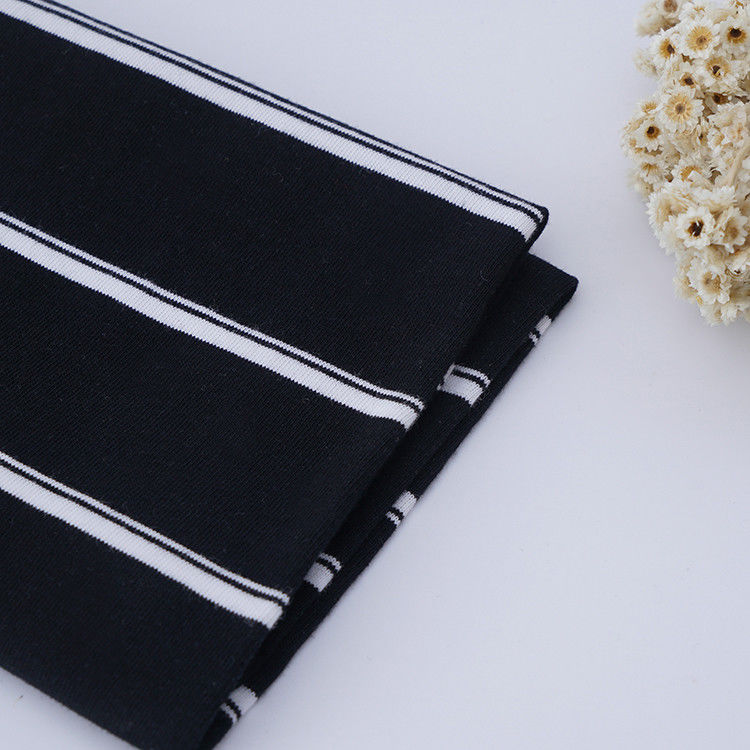 Fios duráveis de algodão puro e tecido de material absorvente e riscado respirável para vestuário desportivo