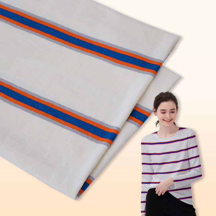 Absorvente de humidade e respirável e Lycra algodão tecido de algodão a riscas para camiseta