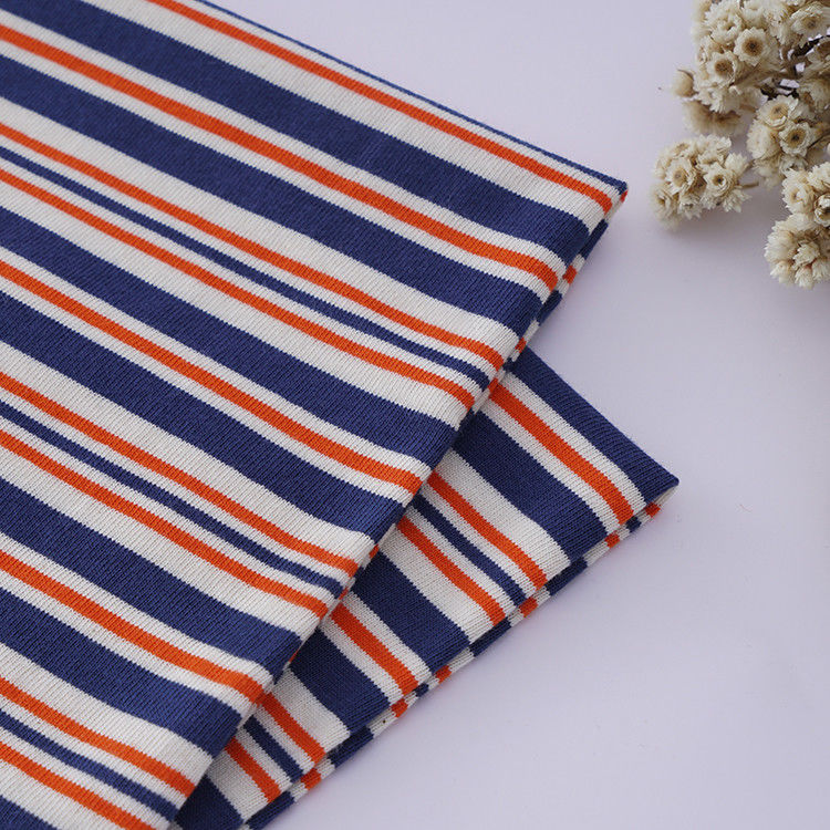 Suporte à personalização e ampla aplicabilidade 100% algodão duplo de fios de algodão a riscas para camiseta