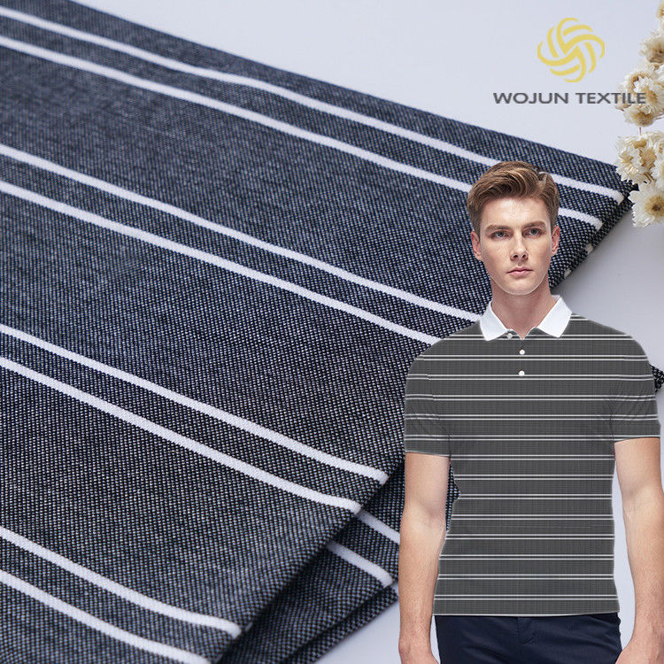 Suporte à personalização e ao tecido de malha de madeira de riscas, elegante, ecológico e amigável para a pele, para camisa de polo