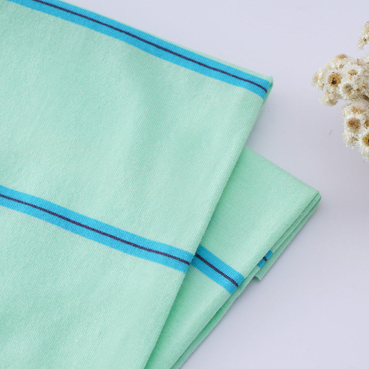 Tecido de tricô de alta qualidade e natural e ecológico, respirável e listrado para camiseta