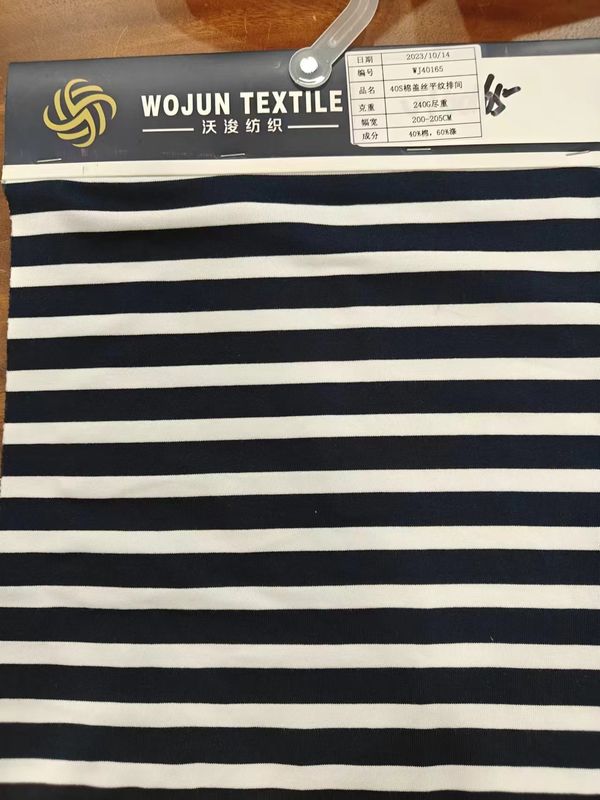 Anti-pilling e elástico aconchegante material de secagem rápida e listrada Tecido para camiseta