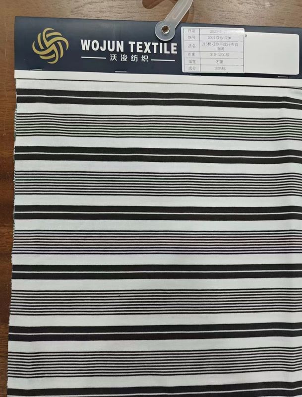 Tecido de algodão a riscas de alta qualidade e ecologicamente correto para camiseta