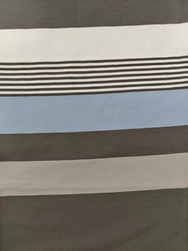 Fácil de cuidar de tecido de malha estriado saudável e respirável e absorvente de suor para camisa de polo