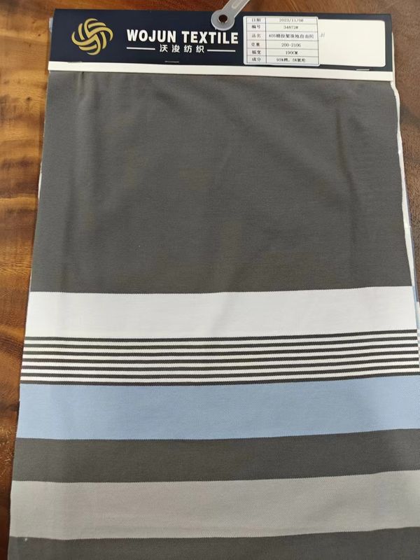 Fácil de cuidar de tecido de malha estriado saudável e respirável e absorvente de suor para camisa de polo