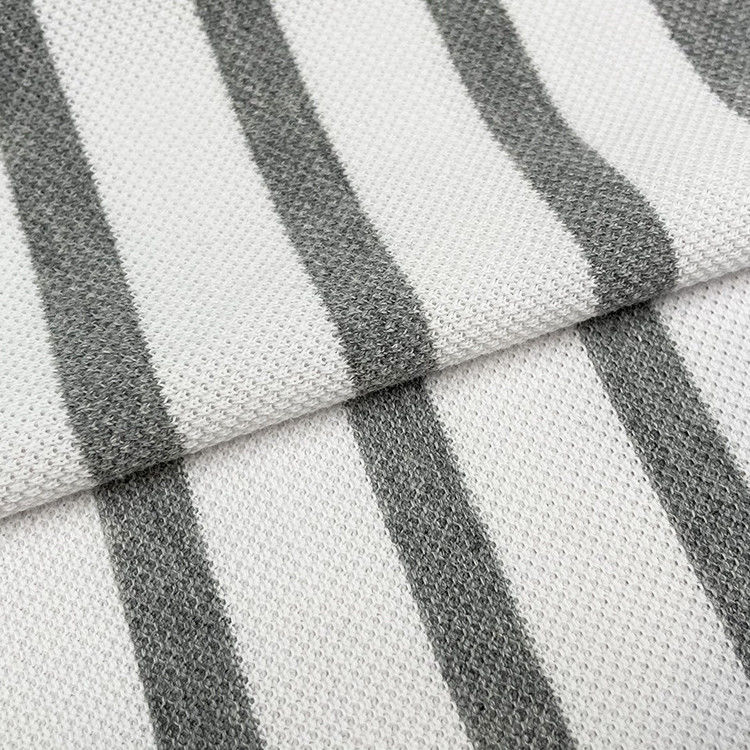 Tecido de algodão listrado suave e respirável para camiseta com fibra elástica para ajuste perfeito