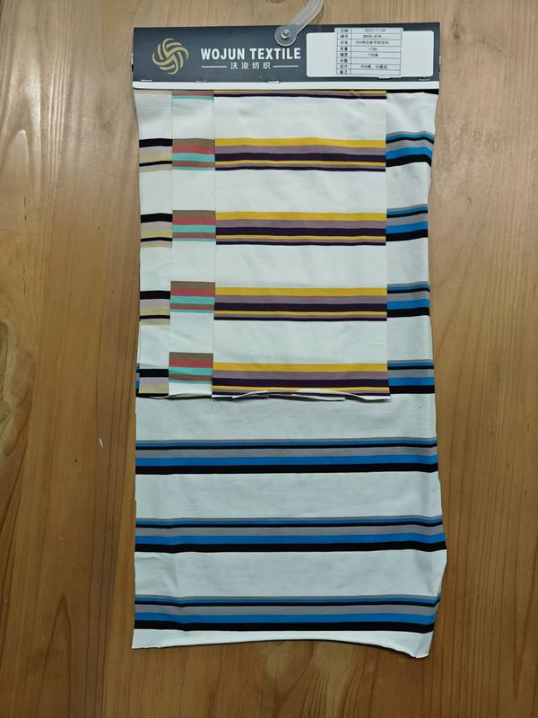 Tecido de material com raias confortável e elástico, resistente e amigável para a pele para uso casual
