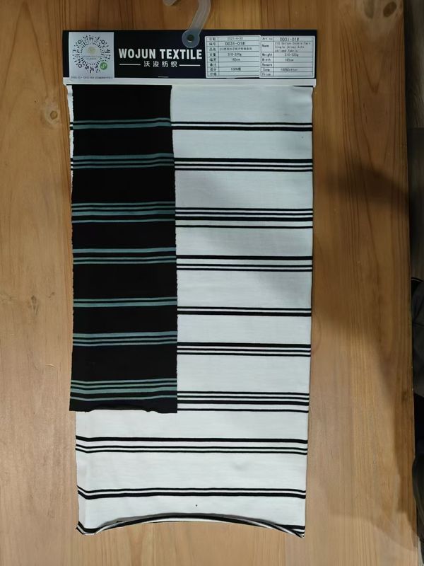Tecido simples, suave e confortável, de material listrado, para camiseta