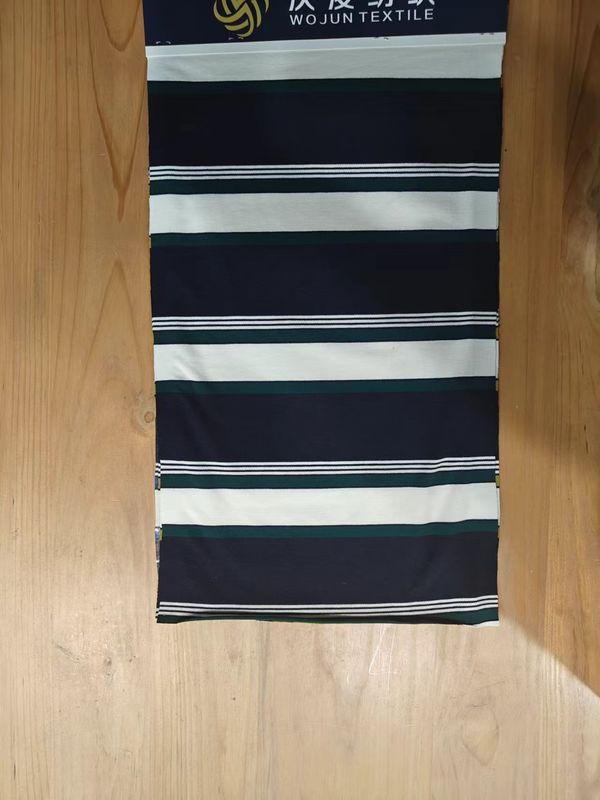 Tecido de tricô com listras duráveis e confortáveis para camisa de polo