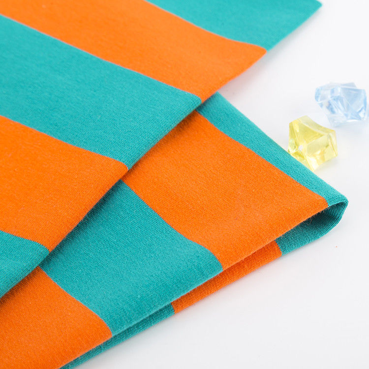 Confortável e elegante e amigável para a pele Tecido de tricô com listras para camisa de polo