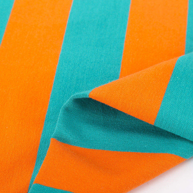 Confortável e elegante e amigável para a pele Tecido de tricô com listras para camisa de polo
