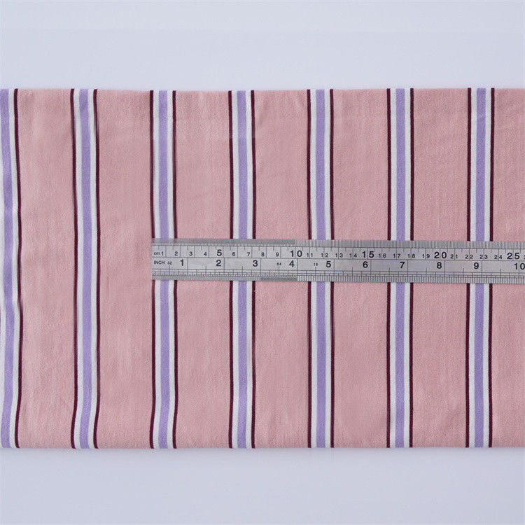Tecido de algodão multicolorido e elegante, de tricote com listras, para camiseta