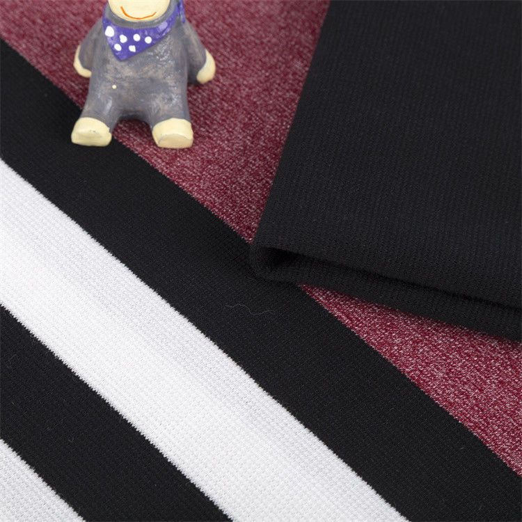 Tecido de malha de alta qualidade, que absorve suor e que pendura rígido e suave, com listras, para Jersey.