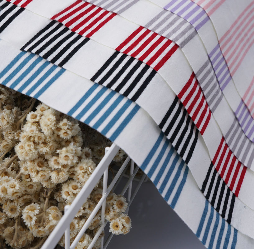 Tecido de material estriado multicolorido e ecológico para uso casual
