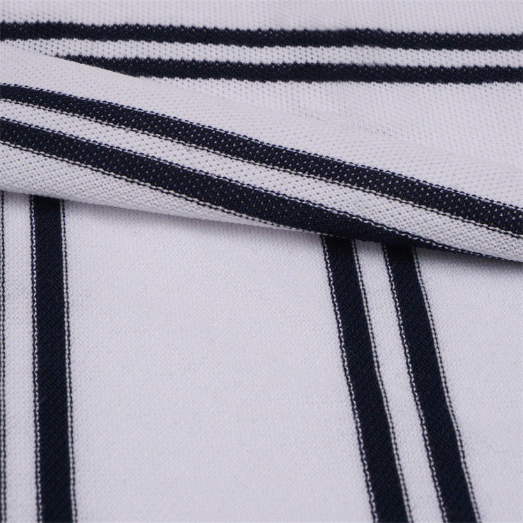 Tecido de tricô com listras respiráveis e confortáveis para camisa de polo