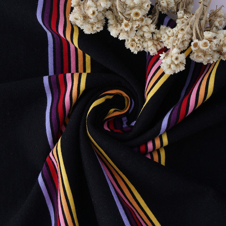 Amigável para a pele e suave de alta cor resistência textura clara tecido de malha a riscas para camisa de polo