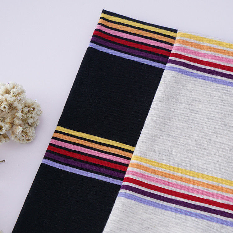 Amigável para a pele e suave de alta cor resistência textura clara tecido de malha a riscas para camisa de polo