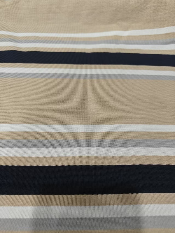 Tecido de Material Listrado com Boa Sensação, Saudável, Durável e Confortável para Camisa Polo