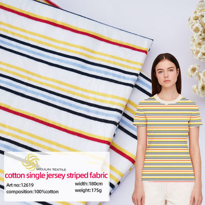 Único material lateral da camisa do algodão T, tela lisa do jérsei do algodão do delicado de 180cm