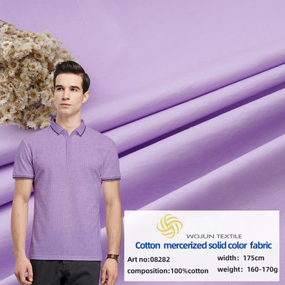 Satin Solid Cotton Tecido Tricoteado Filamento Tintado Camisa Material 175cm Amigável para a Pele