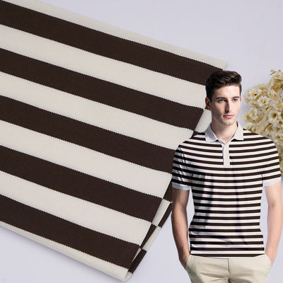 Do estiramento material da tela 190gsm da pele textura modal listrada amigável para a camisa de polo