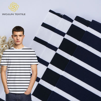 O algodão da malha listrou a textura amigável da pele material do Sportswear do verão da tela 175cm