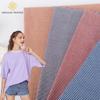 Tecido de algodão a riscas multicolorido Fio tingido Material antibacteriano respirável
