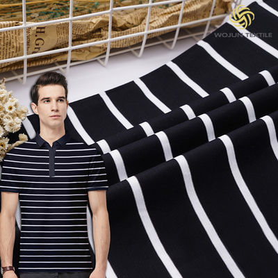 Bom preço. Tecido de camiseta de algodão com raias, material macio, 175 gm, para têxteis domésticos on-line