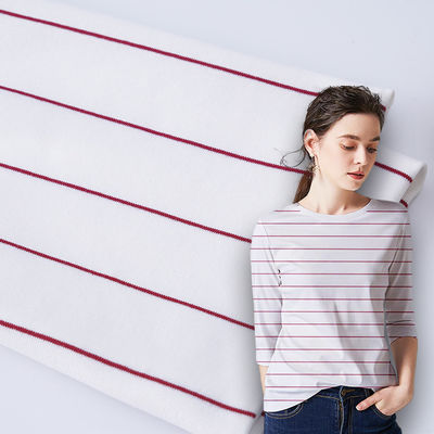 Bom preço. Tecido de algodão eco-friendly interlock de 225gms Lycra textura de costelas on-line