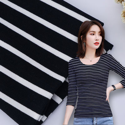 Bom preço. Tecido de algodão com costelas de duplo fio 32S Material de tira antibacteriana on-line