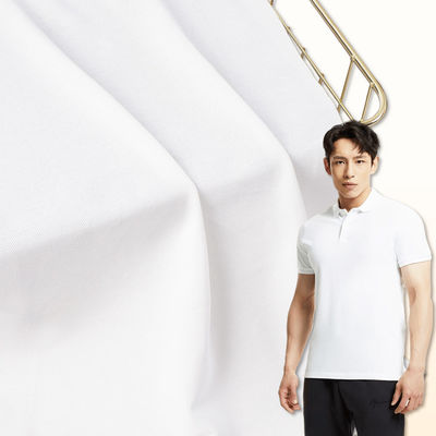 Bom preço. Tecido de algodão Lycra Pique respirável, 190 gm Y-81091 Tecido sólido tingido on-line