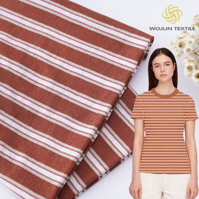 Boa textura Ramie Camisa de algodão a riscas 190gm Tecido de algodão penteado para camisa casual