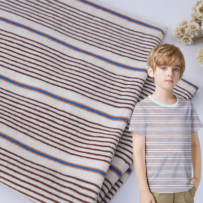 Bom preço. Tecido de algodão e linho resistente, absorvente de suor, de material listrado, para camiseta on-line