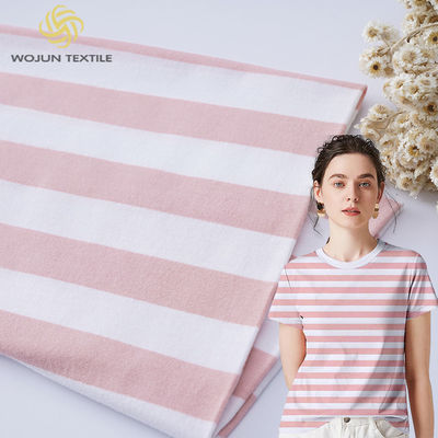 Tecido de algodão puro de camisola respirável absorvente de material listrado para camisola