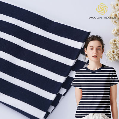 Tela de tecido de algodão com listras macias para camisa de polo