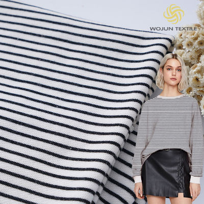 Moda Algodão Francês Tecido Terry Listrado Textura amigável à pele