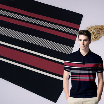 Personalização Versão rígida boa Lenjing Modal Material listrado Tecido para camisa de polo