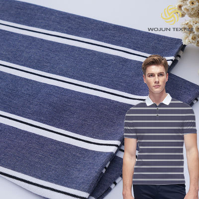 Bom preço. Sentimento natural e boa textura Tecido de malha com raias confortáveis para camisa de polo on-line