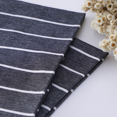 Bom preço. Tecido de tricô comestível e de alta qualidade, durável, de elasticidade moderada, com listras, para camisa de polo on-line