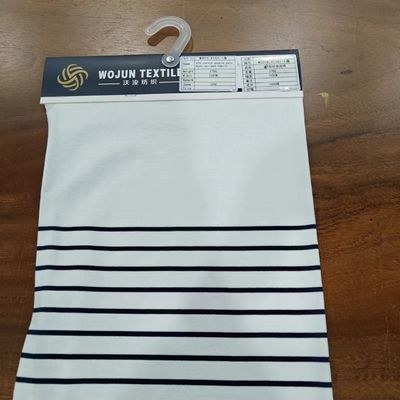 Confortável e de boa qualidade e amigável para a pele, fácil de cuidar, tecido de malha com listras para camiseta.