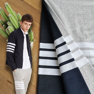 Bom preço. Tecido de algodão estriado saudável e duradouro para camiseta com fibra elástica on-line