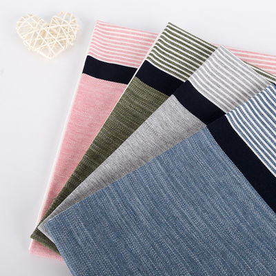 Tecido de algodão com listras suaves e respiráveis para uso casual com textura de denim de bambu