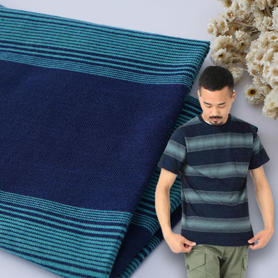 Texto confortável e amigável para a pele Tecido de material flexível com listras para camisa de polo